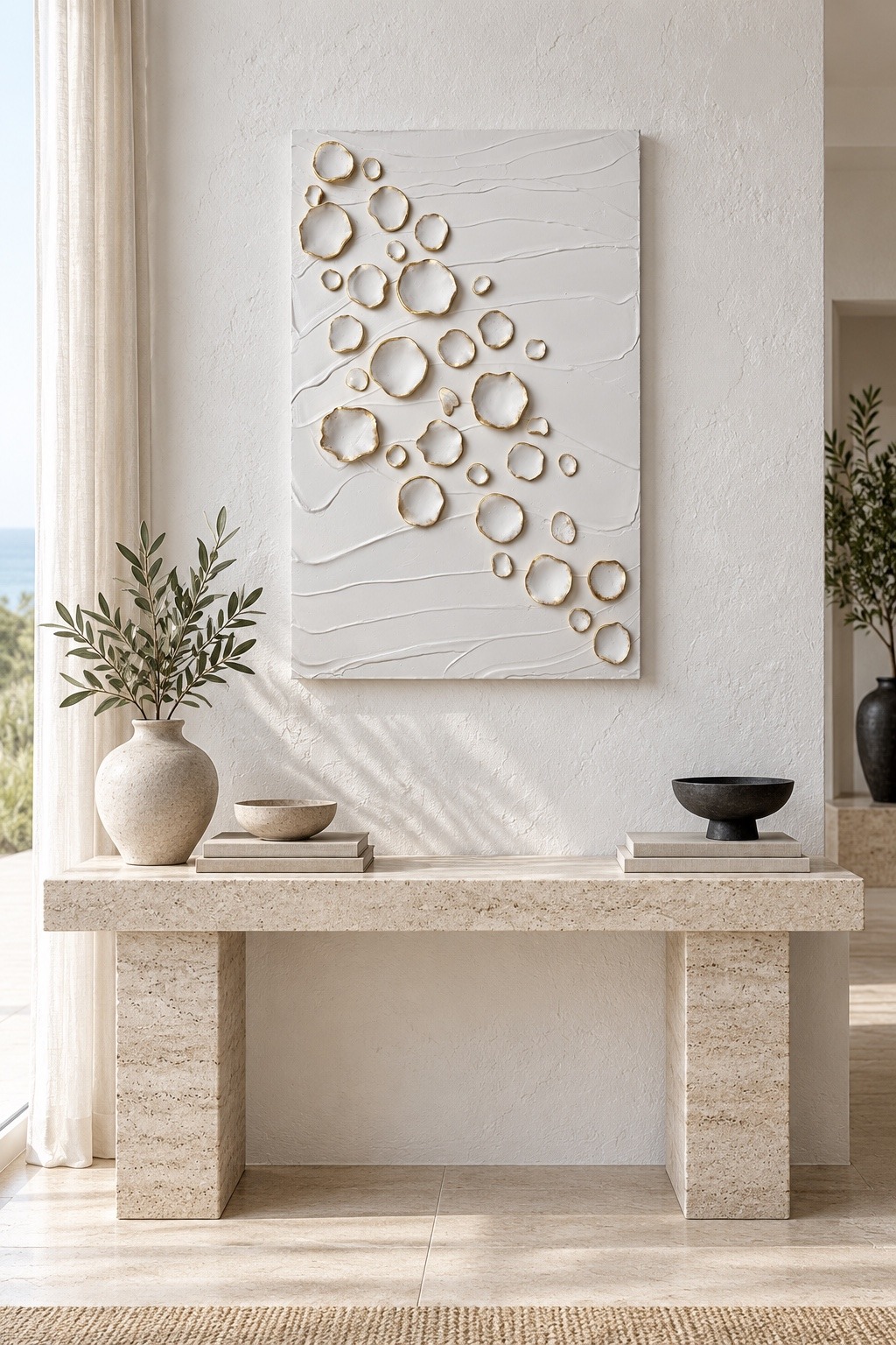Golden Constellation artwork in an interior